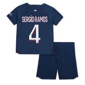 Paris Saint-Germain Sergio Ramos #4 kläder Barn 2023-24 Hemmatröja Kortärmad (+ korta byxor)
